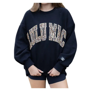 Lulu Mac Black/Leopard Sweatshirt - The Pointe Boutique