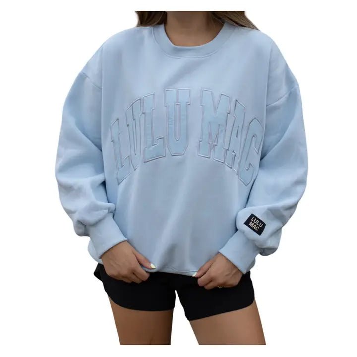 Lulu Mac Sweatshirt, Light Blue MONO - 2225 - The Pointe Boutique