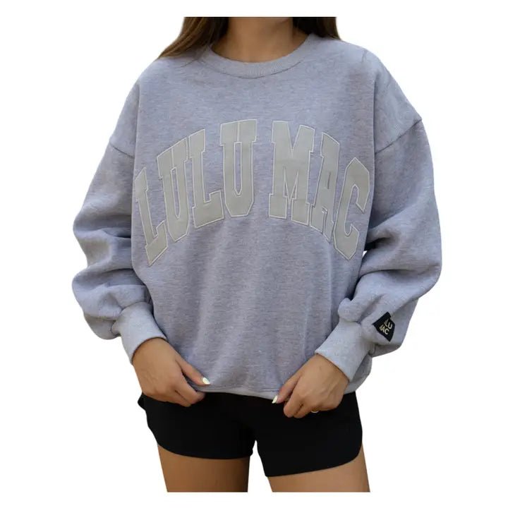 Lulu Mac Sweatshirt, Light Grey, MONO - 2225 - The Pointe Boutique