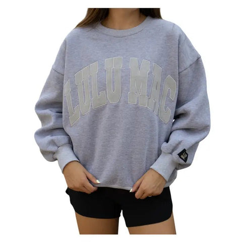 Lulu Mac Sweatshirt, Light Grey, MONO - 2225 - The Pointe Boutique