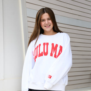 Lulu Mac Sweatshirt White/Red - Puff White/Red - The Pointe Boutique