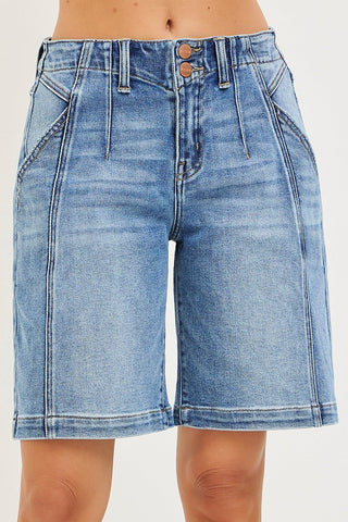Medium Slouchy Seamed Shorts - The Pointe Boutique