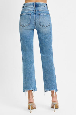 Medium TC - EB High Rise - Crop Straight Pants - The Pointe Boutique