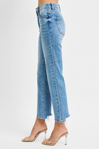 Medium TC - EB High Rise - Crop Straight Pants - The Pointe Boutique