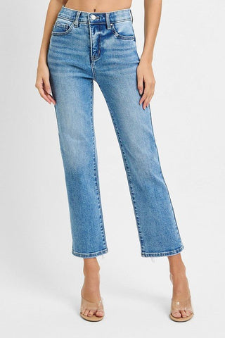 Medium TC - EB High Rise - Crop Straight Pants - The Pointe Boutique
