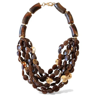 Mocha Beaded Stone Necklace - The Pointe Boutique