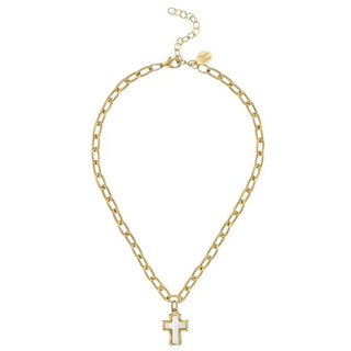 Mother of Pearl Cross Necklace - The Pointe Boutique