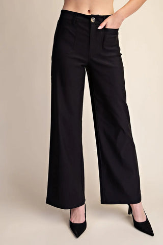 Adeline Sue Boot Cut Pants – black boot cut trouser pants