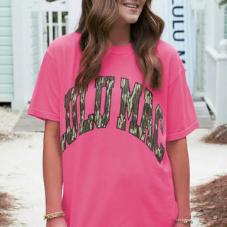 Neon Pink Mossy Oak Lulu Mac Tshirt - The Pointe Boutique