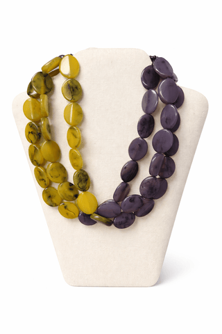 Olive & Plum Double Strand Statement Necklace - The Pointe Boutique