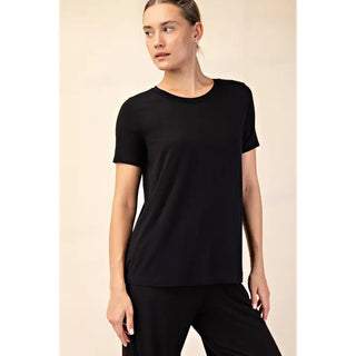 Arden Rae Top – crew neck short sleeve tee (black or lemon)