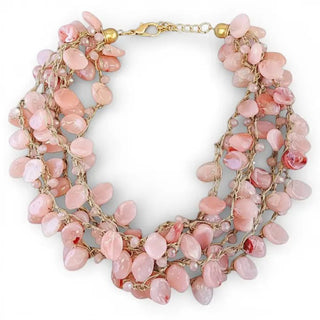 Pink Beaded Collar Necklace - The Pointe Boutique