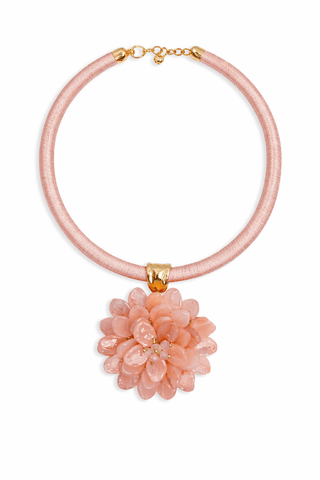 Pink Flower Collar Necklace - The Pointe Boutique