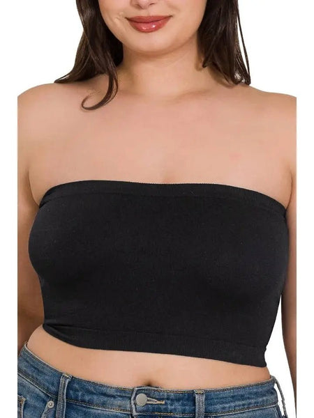 Plus Seamless 8 Inch Bandeau One Size Fits Most - The Pointe Boutique