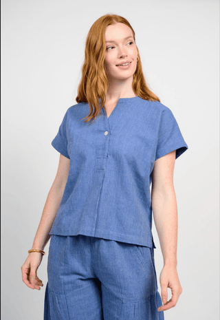 Popover Stripe Top - The Pointe Boutique