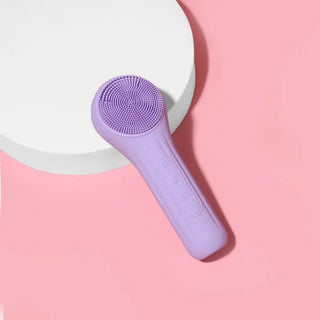 lilac silicone facial cleansing brush