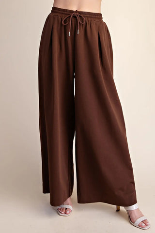 Addison Skye Brown Sweatpants – chocolate brown wide leg drawstring sweatpants