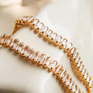 Rhodes 18K Gold Non Tarnish Glam CZ Bracelet - The Pointe Boutique