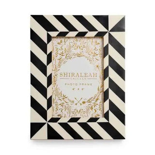 Roma Diagonal Stripe Picture Frame Black 4 x 6 - The Pointe Boutique