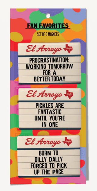 set of funny marquee fridge magnets