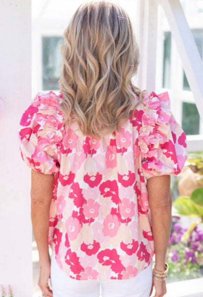 Sam Pink Floral Top - The Pointe Boutique