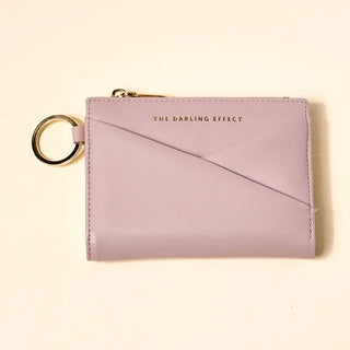 Luxe Pocket Wallet–Lavender – lavender pocket wallet with gold key ring