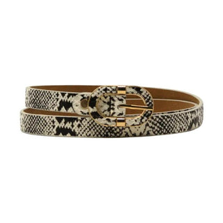Snake print adjustable leather belt - The Pointe Boutique