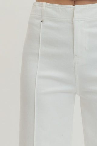 Solid High Rise Wide Leg Pant - The Pointe Boutique