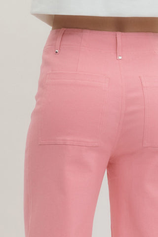 Solid High Rise Wide Leg Pant - The Pointe Boutique