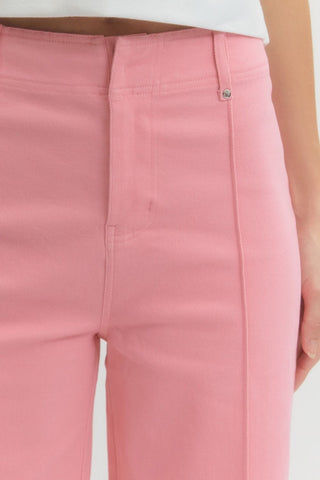 Solid High Rise Wide Leg Pant - The Pointe Boutique