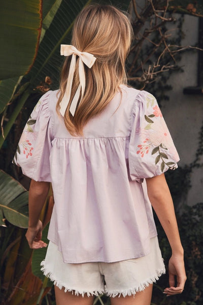 Solid Poplin Top | Lt Lila - The Pointe Boutique