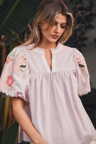 Solid Poplin Top | Lt Lila - The Pointe Boutique