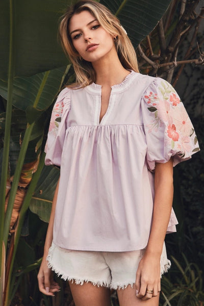 Solid Poplin Top | Lt Lila - The Pointe Boutique