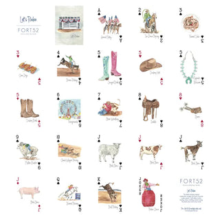 rodeo themed illustrated playing cards