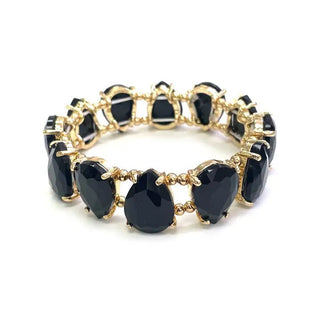 Teardrop Glass Crystal Bead Stretch Bracelet - The Pointe Boutique