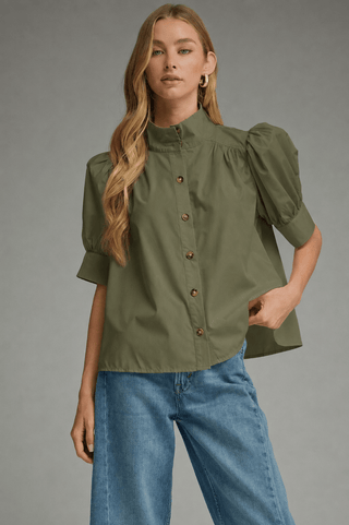 The Eden Solid Green Top - The Pointe Boutique