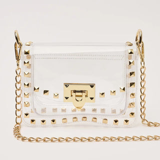 The Jackie in Gold Clear Handbag - The Pointe Boutique