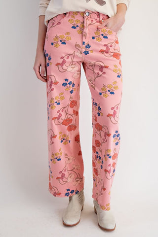 The Jade Pink Floral Pants - The Pointe Boutique