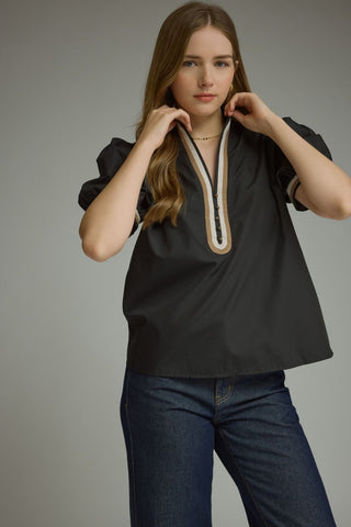 The Monroe Black Top - The Pointe Boutique