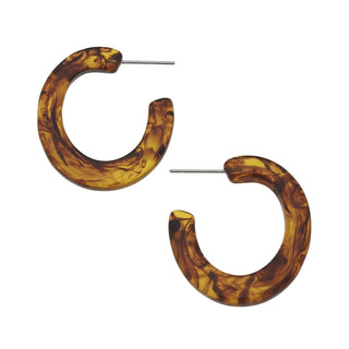 Tortoise Small Flat Hoop Earring 1471T - The Pointe Boutique