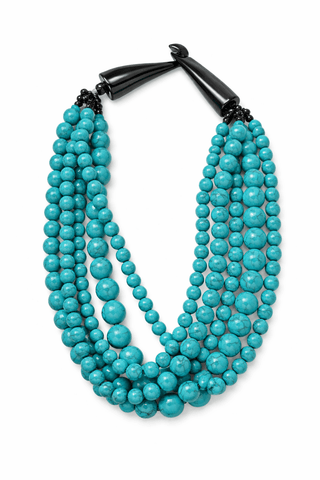 Turquoise Multi - Strand Statement Necklace - The Pointe Boutique