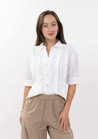 Tuxedo Gauze Shirt Ivy Jane - The Pointe Boutique