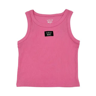 OG Bubblegum Lulu Tank – pink ribbed knit tank, scoop neck, fitted