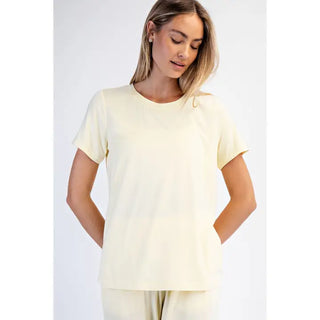 Arden Rae Top – crew neck short sleeve tee (black or lemon)