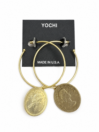 Bfristol Gold Coin Earrings