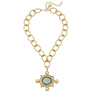 Venetian Glass Bee Elegant Pendant Necklace 3783C - The Pointe Boutique