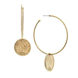 Vera Gold Coin Earrings - The Pointe Boutique