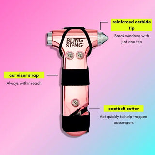 blush pink car escape hammer keychain