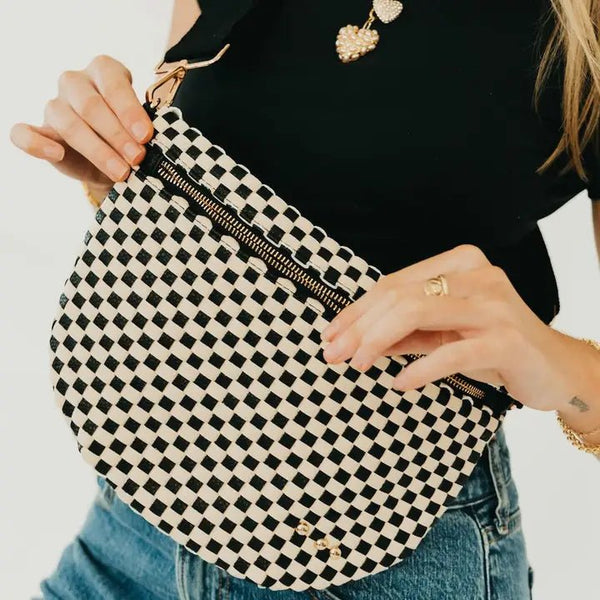 Westlyn Woven Bum Bag Checkered - The Pointe Boutique