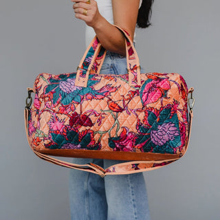 Woven Floral Duffel - The Pointe Boutique